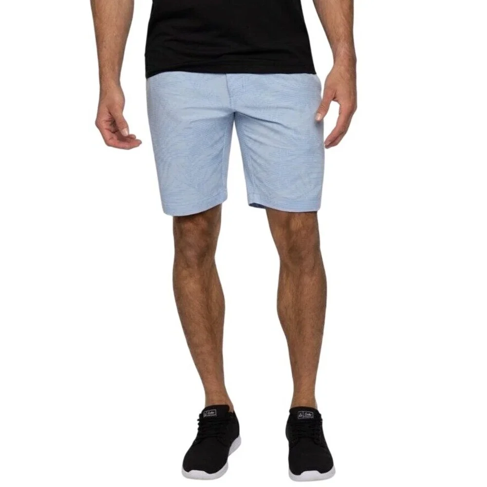Travis‎ Mathew Mens Blue Palm Leaf Print Performance Golf Shorts Size 40 Stretch